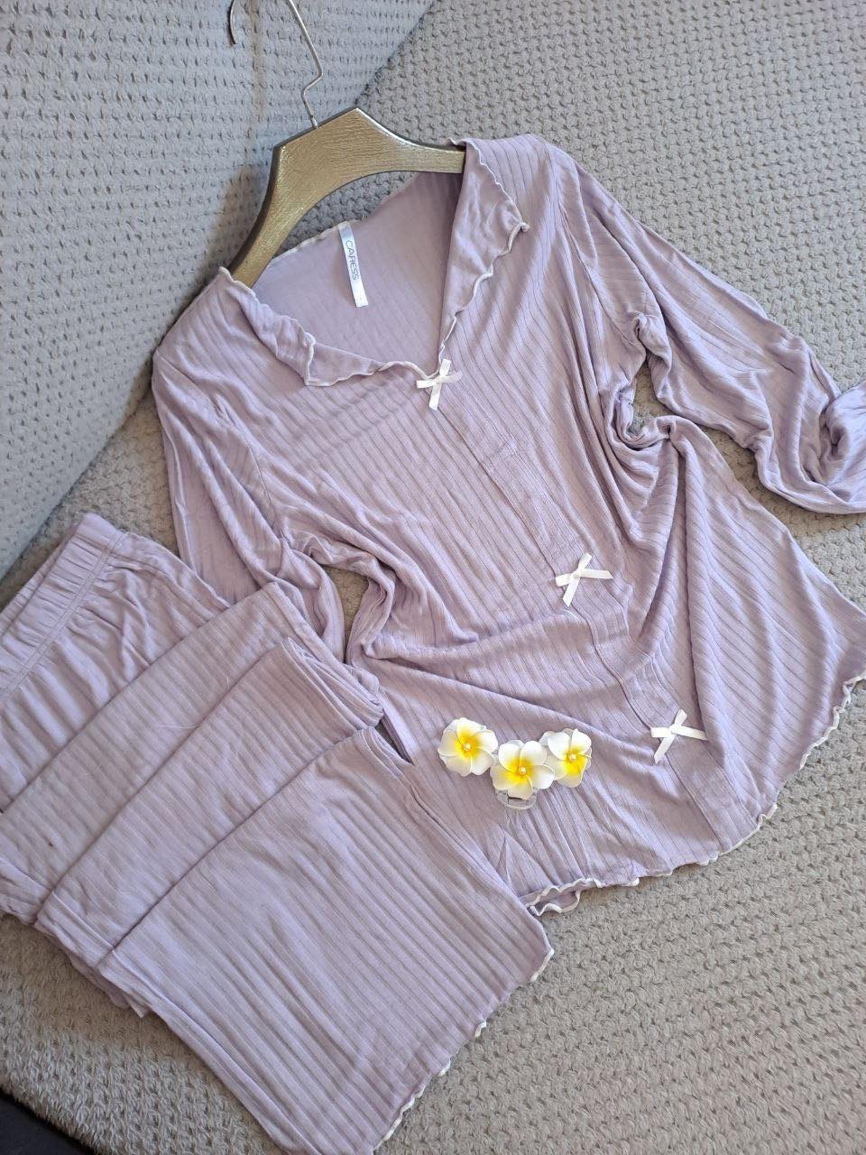 Women’s Pajama Set – Soft Cotton, Multiple Colors