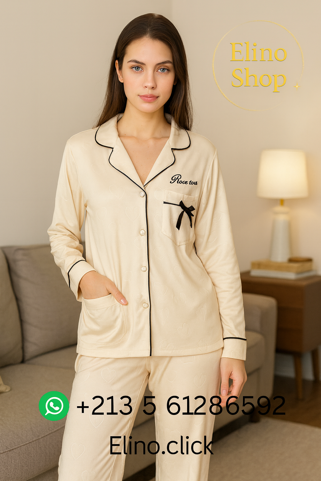 Women’s Cotton Pajama Set – Cute Prints