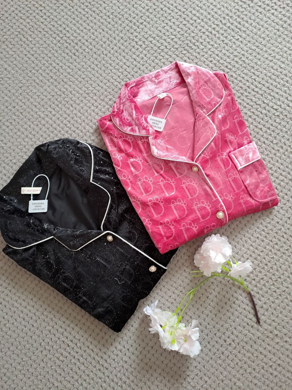 Women’s Dior Velvet Pajama Set – Elegant Style